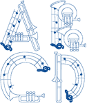 Redwork Instrument Alphabet Embroidery Design