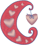 Lunar Hearts Embroidery Design