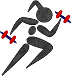 CrossFit Running Girl Pictogram Embroidery Design