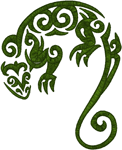 Tribal Gecko #2 Embroidery Design