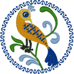 Country Folk Art Bird Embroidery Design