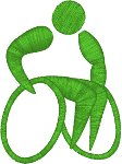 Wheelchair Athlete Embroidery Design