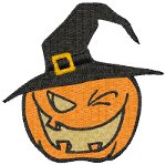 Witchy Hat Pumpkin Embroidery Design