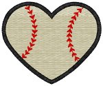 Baseball Heart Embroidery Design