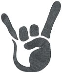 Hook 'Em Horns! or Rock On! Embroidery Design