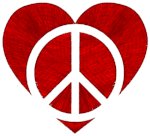 Peace Heart Embroidery Design