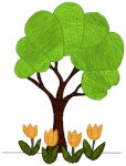 Tree & Tulips Embroidery Design