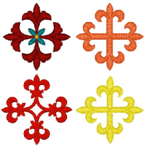 Machine Embroidery Design: 1" Crosses Set 2