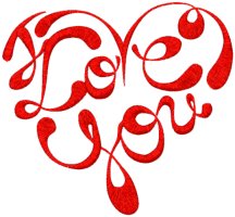 I Love You Heart Embroidery Design