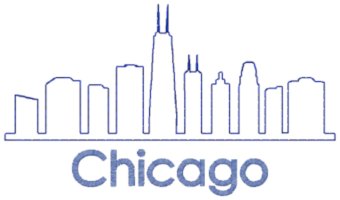 Chicago Skyline Embroidery Design