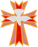 Mega Double Maltese Cross<br>with Descending Dove Embroidery Design