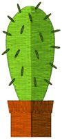 Potted Cactus Embroidery Design