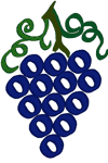 Machine Embroidery Design: Ripe Concord Grapes