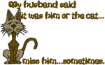 Husband or Cat Embroidery Design