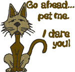 Pet Me Dare Embroidery Design