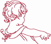 Redwork Machine Embroidery Designs: Redwork Baby Reaching