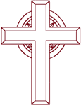 Religious Machine Embroidery Designs: Redwork Halo Cross