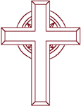 Redwork Halo Cross Embroidery Design