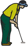 Putting Golfer Embroidery Design