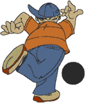 Bowler in Action Embroidery Design