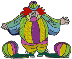 Befuddled Circus Clown Embroidery Design