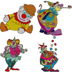 Circus Clowns Set Embroidery Design