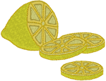 Sliced Lemon Embroidery Design