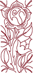 Redwork Exotic Flower Embroidery Design