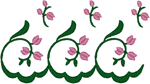 Pink Flower Border Embroidery Design