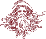 Redwork Vintage Santa Claus Embroidery Design