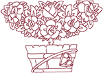 Redwork Rose Tree Embroidery Design