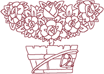 Redwork Embroidery Designs: Rose Tree
