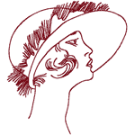 Flappers in Redwork Embroidery Design