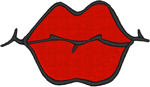 Red Lips Embroidery Design