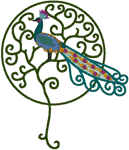 Peacock in a Tree Embroidery Design
