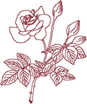 Redwork Roses #1 Embroidery Design