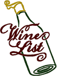 Wine List Embroidery Design