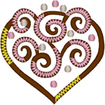 Chocolate Heart Embroidery Design