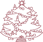 Machine Embroidery Designs: Christmas Tree with Ornaments