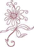 Redwork Daisy Embroidery Design