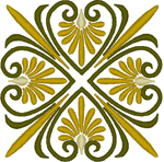 Art Nouveau Table Topper Corner Embroidery Design