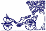 Redwork Carriage in the Shade Embroidery Design