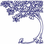 Redwork Fruit Tree Embroidery Design