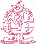 Redwork Embroidery Designs: Hockey Clown