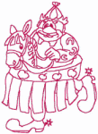 Redwork Embroidery Designs: Clown and Horse