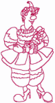 Redwork Embroidery Designs: Clown in Heels