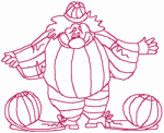 Redwork Embroidery Designs: Bubbles the Clown