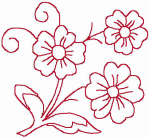 Redwork Coreopsis Embroidery Design