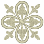 Double Fleur de lis Cross Embroidery Design
