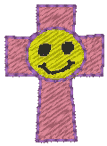 Machine Embroidery Designs: Happy Face Cross